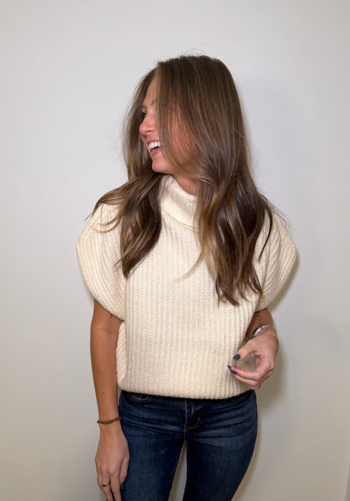 In Between Cream Knit Sweater